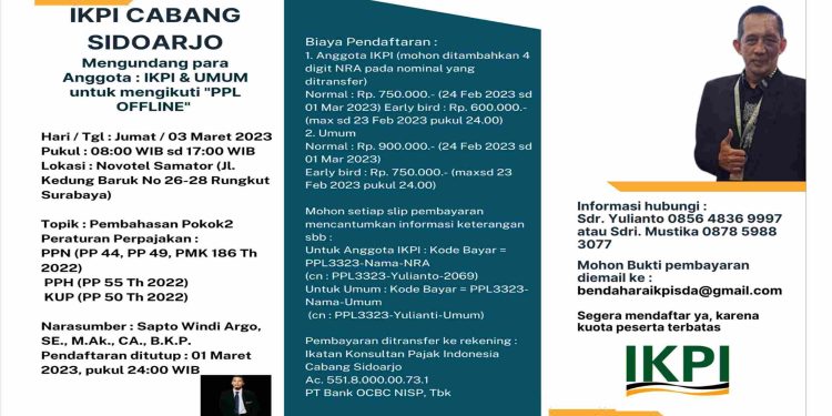 IKPI Sidoarjo Akan Gelar Seminar, Ajak Masyarakat Pentingnya Paham Aturan Pajak