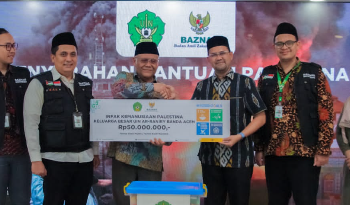Baznas RI Menerima Infak Kemanusiaan Untuk Palestina Sebesar Rp. 50 Jt, Dari Universitas Islam Negeri (UIN) Ar – Raniry, Banda Aceh.