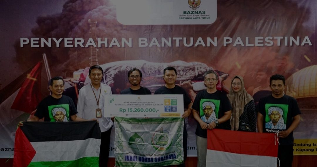 Baznas Jatim Terima Penyaluran Donasi Kemausiaan Palestina Dari Ikatan Besar Al-Amien (IKBAL), Sebesar Rp 15.260.000,-