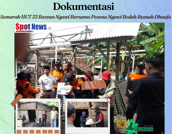 Baznas Ngawi Bersama Pesona Ngawi Bedah Rumah Dhuafa Sebagai Semarak HUT Baznas Ke-23