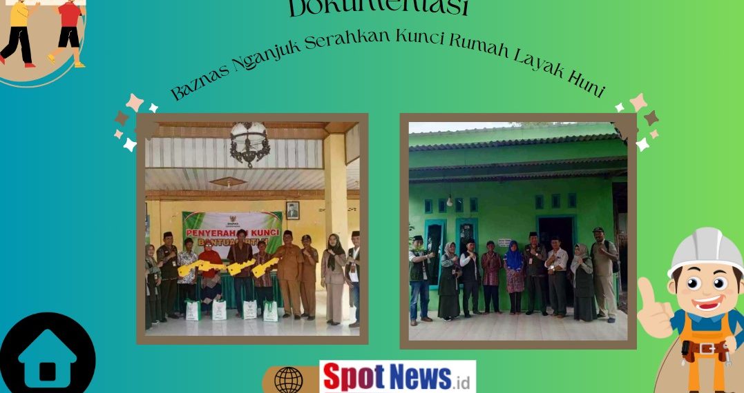 Baznas Nganjuk Serahkan Kunci Rumah Layak Huni, Dapat Menekan Angka Kemiskinan.