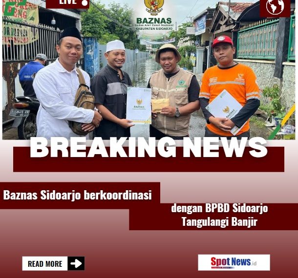 BAZNAS Kabupaten Sidoarjo setelah berkoordinasi dengan BPBD Atasi Banjir