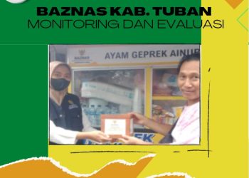 Badan Amil Zakat Nasional (BAZNAS) Kabupaten Tuban melakukan monitoring dan evaluasi terhadap 56 penerima bantuan modal usaha gerobak jualan.