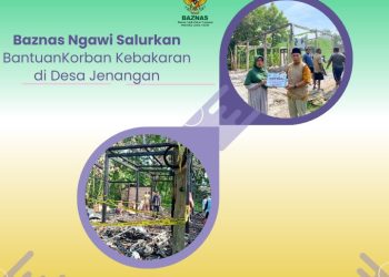 Baznas Ngawi Salurkan BantuanKorban Kebakaran di Desa Jenangan