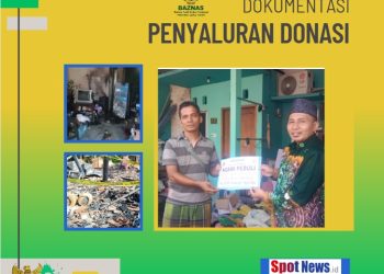 Baznas Ngawi Menyerahkan Bantuan Guru PAUD Korban Kebakaran