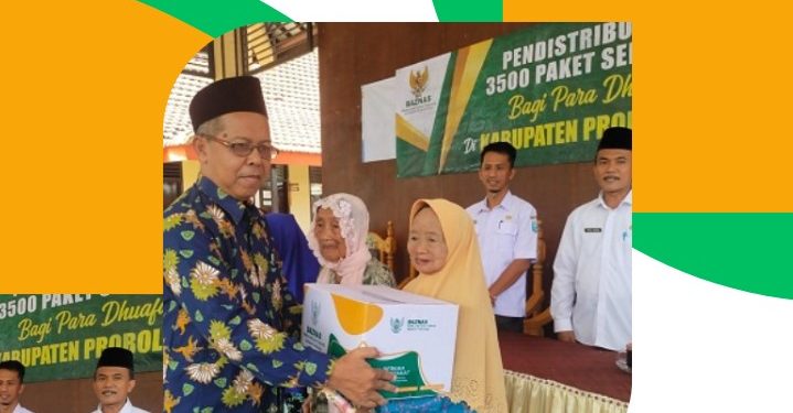 Basznas Probolinggo Mengawal Pendistribusi Paket Sembako Bagi Kaum Dhuafa