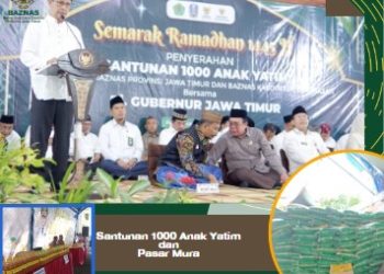 BAZNAS JATIM Kolaborasi Dengan BAZNAS Panekasan: Santunan 1000 Anak Yatim dan Pasar Murah