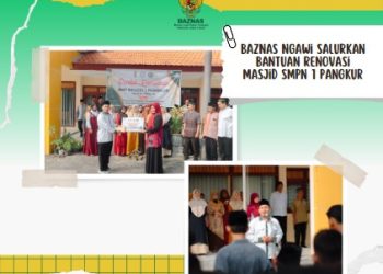 Baznas Ngawi Kembali Salurkan Bantuan Renovasi Masjid SMPN 1 Pangkur