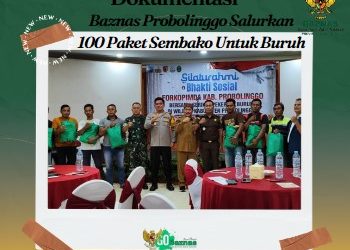 100 Paket Sembako Dari Baznas Probolinggo Untuk Serikat Buruh