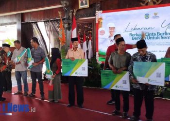 Baznas Nganjuk Gelar Lebaran 1.000 Yatim, Diisi Pembagian Kunci Rumah Hingga Premi BPJS