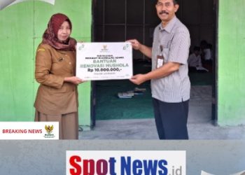 Bantuan Renovasi Mushola SDN Panunggalan 2 Kecamatan Sugihwaras, Di Salurkan Baznas Bojonegoro