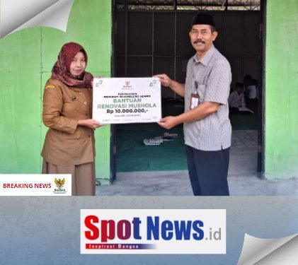 Bantuan Renovasi Mushola SDN Panunggalan 2 Kecamatan Sugihwaras, Di Salurkan Baznas Bojonegoro