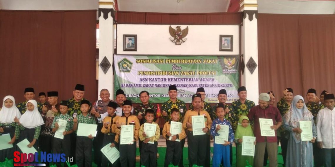 Ratusan Mustahik di Kawedanan Mojosari Terima Bantuan Sembako