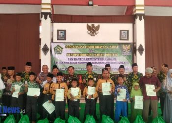 Ratusan Mustahik di Kawedanan Mojosari Terima Bantuan Sembako