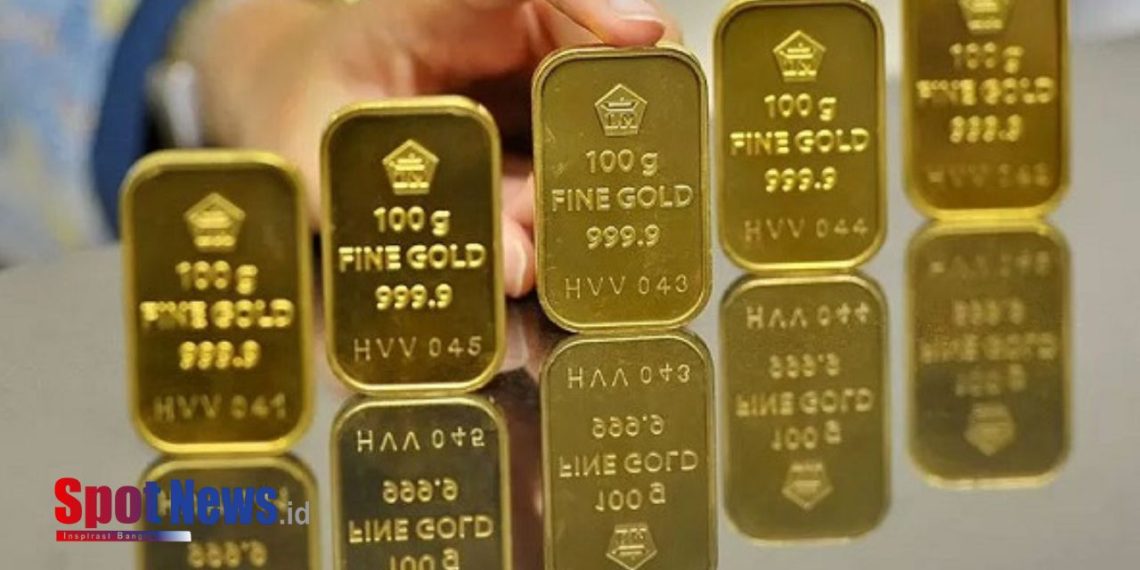 Harga emas batangan PT Aneka Tambang Tbk Cenderung Menguat Sepanjang Sepekan Terakhir