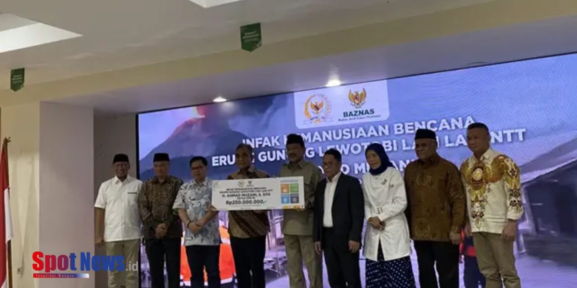 Ketua MPR RI Ahmad Muzani Serahkan Bantuan Rp250 Juta untuk Penyintas Erupsi Gunung Lewotobi Lewat BAZNAS