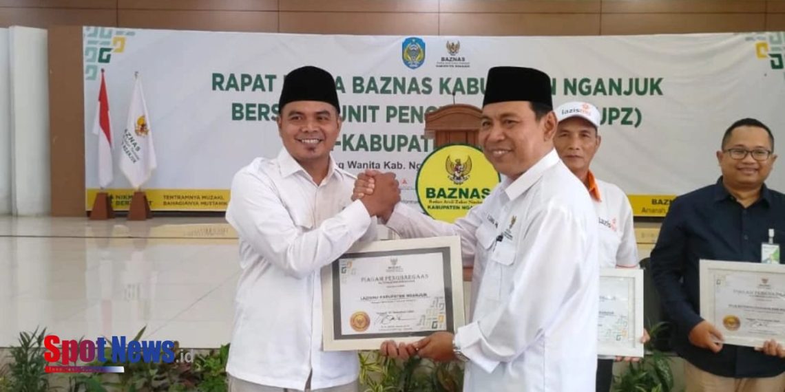 LAZISNU Nganjuk Terima Penghargaan Sebagai Mitra Kerja Produktif dari Baznas Nganjuk