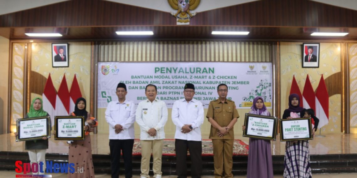 Baznas Jember Salurkan Bantuan Usaha Z-Mart & Z-Chicken serta Program Penurunan Stunting