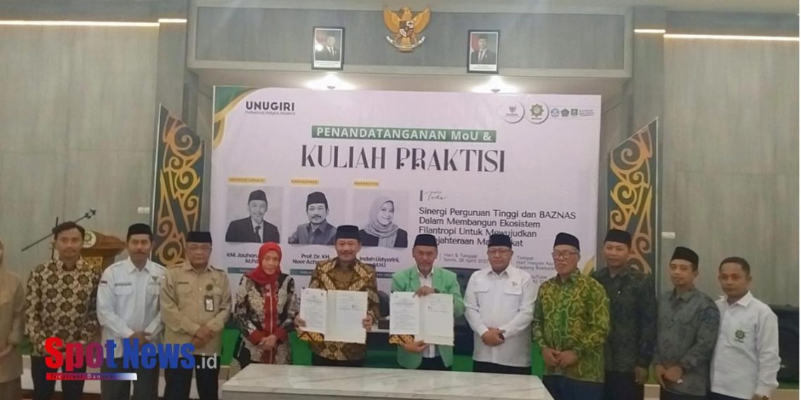 BAZNAS RI, BAZNAS Jatim, dan BAZNAS Bojonegoro Jalin Kerja Sama Strategis dengan UNUGIRI Melalui Penandatanganan MoU dan Kuliah Praktisi