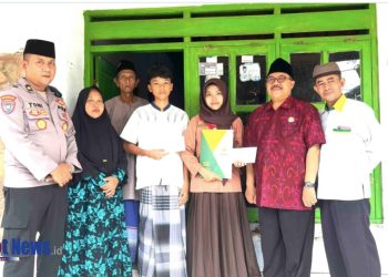 Polresta Banyuwangi dan BAZNAS Salurkan Bantuan Pendidikan untuk Gendis dan Genta, Anak Yatim Piatu yang Berprestasi