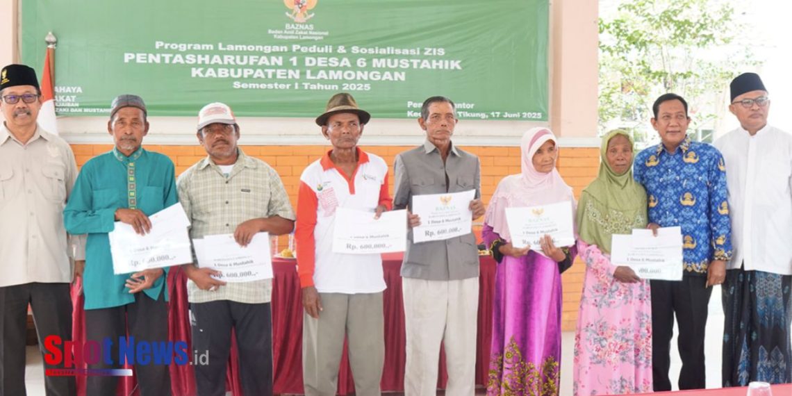 Program Unggulan “1 Desa 6 Mustahik” Resmi Dimulai, BAZNAS Lamongan Perluas Jangkauan Bantuan Zakat