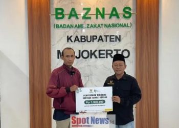 Peduli Sarana Ibadah, BAZNAS Mojokerto Bantu Renovasi Masjid di Mojokusumo