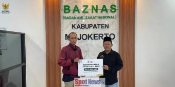 Peduli Sarana Ibadah, BAZNAS Mojokerto Bantu Renovasi Masjid di Mojokusumo
