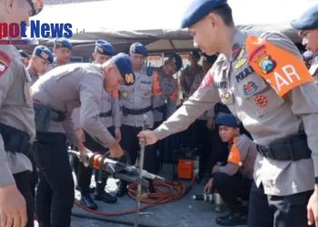 Hadapi Ancaman Karhutla dan Kekeringan, Batalyon A Pelopor Satbrimob Polda Jatim Gelar Apel Kesiapsiagaan Bencana