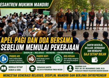 Sebelum Bekerja, Santri Mukmin Mandiri Awali Pagi dengan Apel dan Doa Bersama