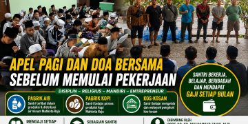 Sebelum Bekerja, Santri Mukmin Mandiri Awali Pagi dengan Apel dan Doa Bersama