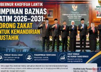 Gubernur Khofifah Lantik 5 Pimpinan BAZNAS Jatim Periode 2026-2031, Siapkan Transformasi Zakat, Dorong Mustahik Naik Kelas