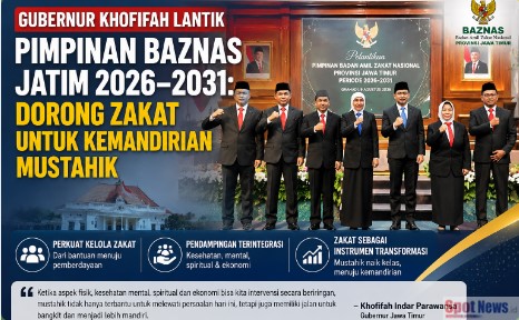Gubernur Khofifah Lantik 5 Pimpinan BAZNAS Jatim Periode 2026-2031, Siapkan Transformasi Zakat, Dorong Mustahik Naik Kelas