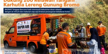 BAZNAS Pasuruan Dirikan Dapur Air untuk Dukung 200 Relawan Tangani Karhutla Lereng Bromo