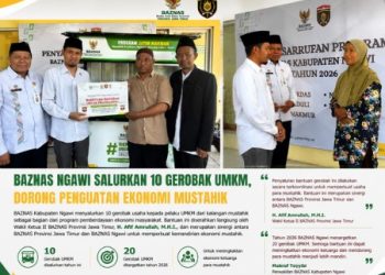 BAZNAS Ngawi Salurkan 10 Gerobak UMKM, Dorong Penguatan Ekonomi Mustahik