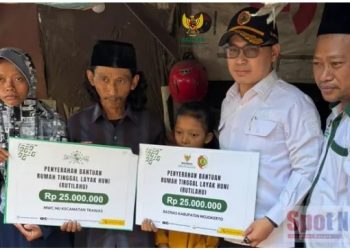 Kolaborasi BAZNAS Kab Mojokerto dan MWCNU Hadirkan Rumah Layak bagi Keluarga Sutarmo di Mojokerto